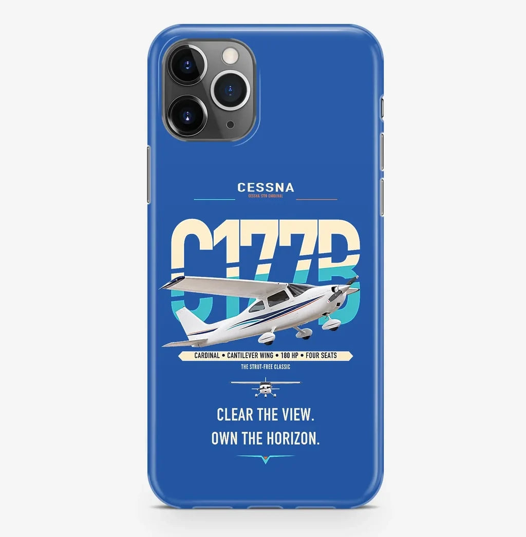 Cessna 177B Cardinal design on blue magsafe iphone case, for iPhone Pro Max
