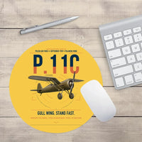 Thumbnail for PZL P.11c design on yellow round mouse pad
