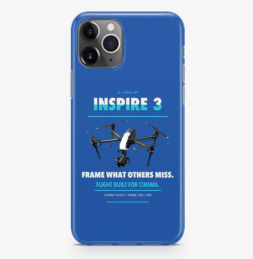 DJI Inspire 3 Case ProMax design on blue iphone case promax