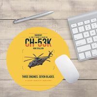 Thumbnail for Sikorsky CH-53K King Stallion design on yellow round mouse pad