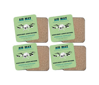 Thumbnail for Percepto Air Max design on light green 4 pieces set coaster