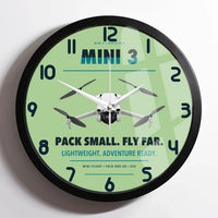 Thumbnail for DJI Mini 3 design on light green framed wall clock