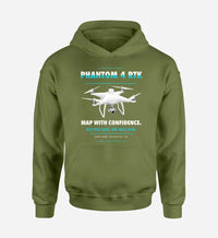 Thumbnail for DJI Phantom 4 RTK design on green army hoodie single side