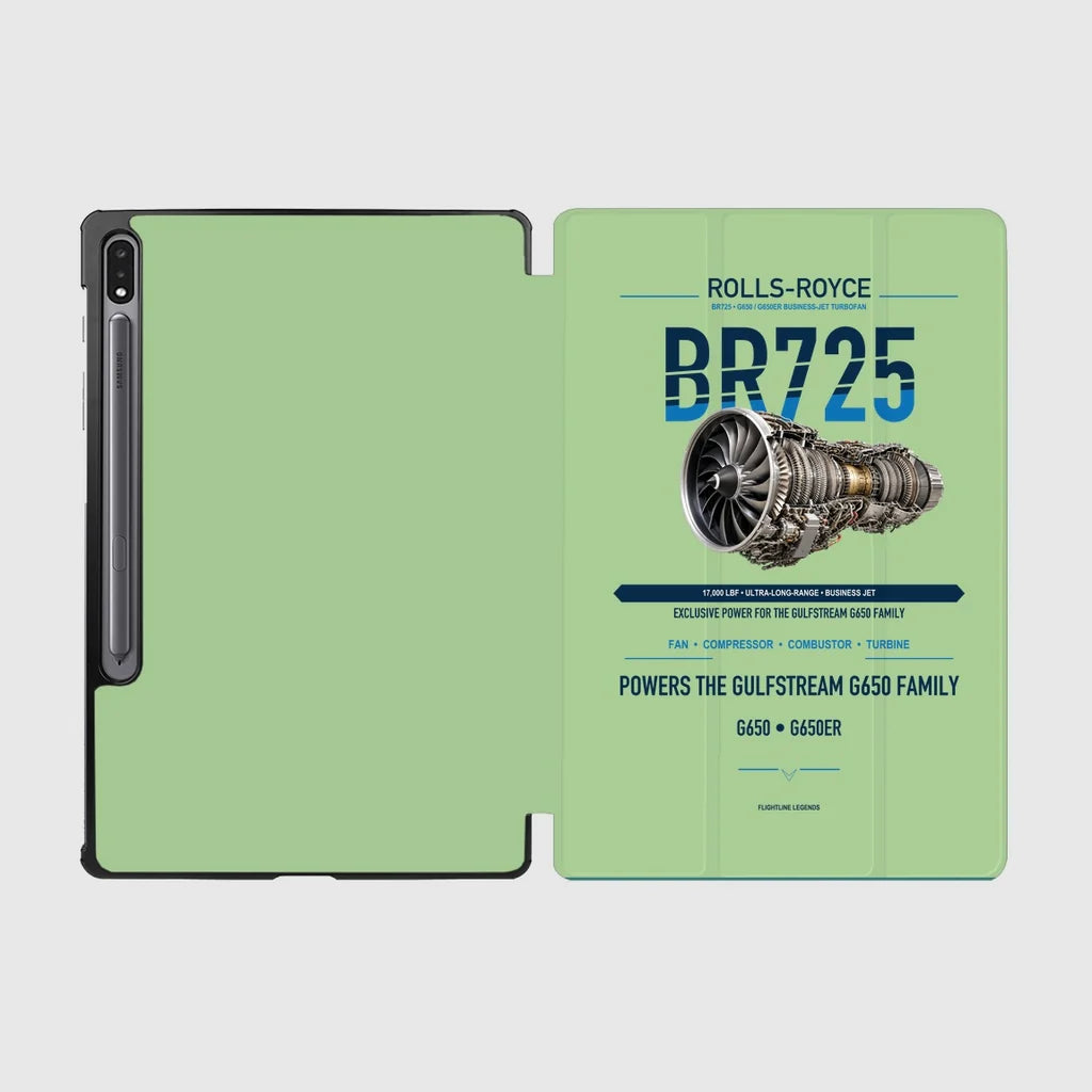 BR725 design on light green samsung tablet tablet case
