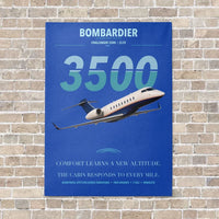 Thumbnail for Bombardier Challenger 3500 vertical canvas print - no frame - blue background