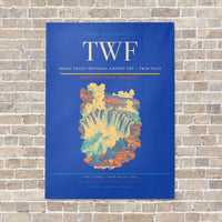 Thumbnail for Magic Valley Regional Airport TWF — Twin Falls vertical canvas print - no frame - blue background