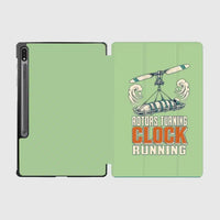 Thumbnail for Rotors Turning Clock Running design on light green samsung tablet tablet case