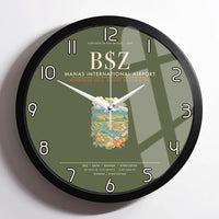 Thumbnail for Manas International Airport Bishkek BSZ Wall-Clock Framed - Green Army