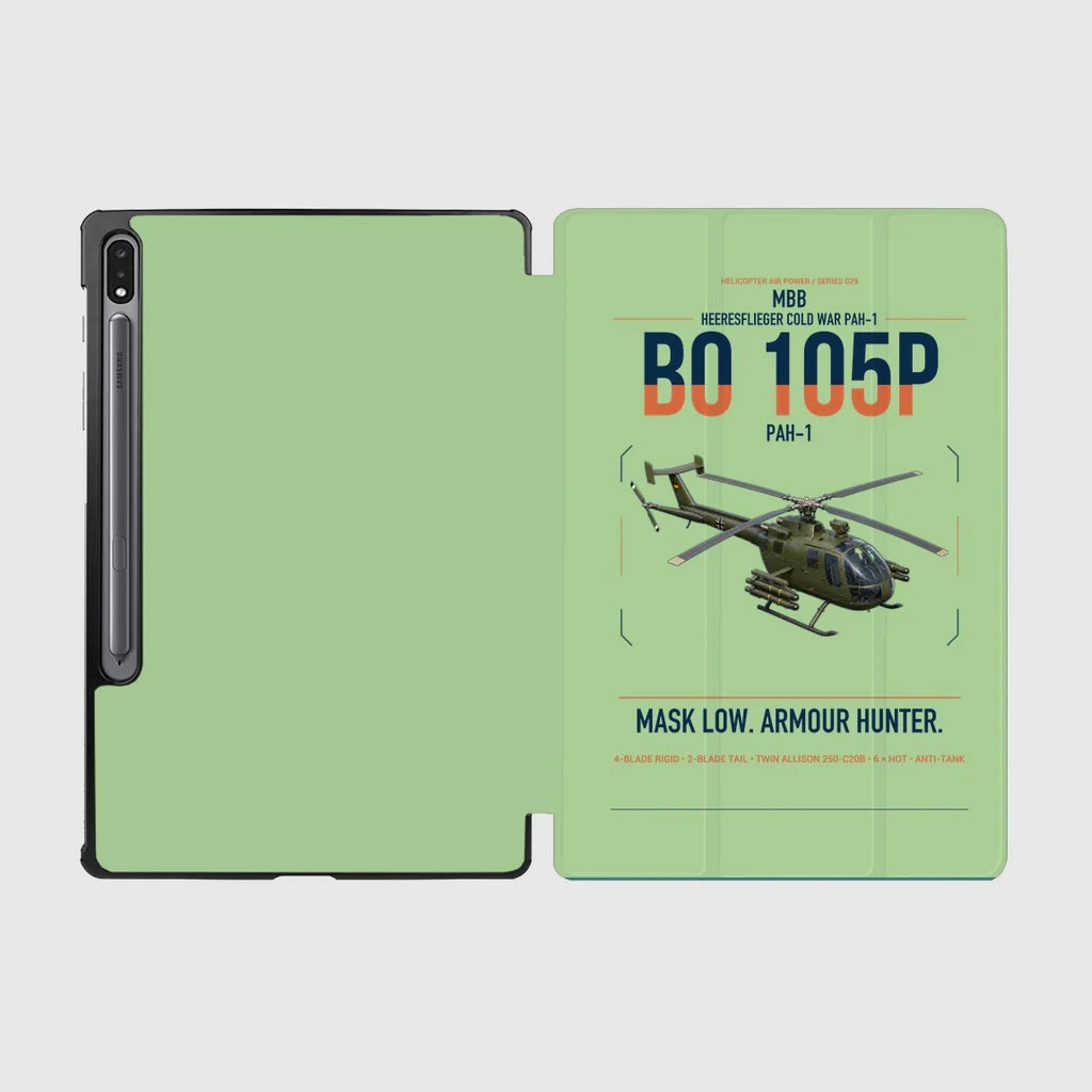 MBB BO 105P PAH-1 design on light green samsung tablet tablet case