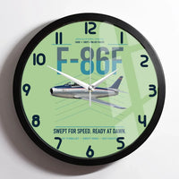 Thumbnail for F-86F Sabre design on light green framed wall clock