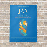 Thumbnail for Jacksonville International Airport JAX - Canvas Framed - Turquoise