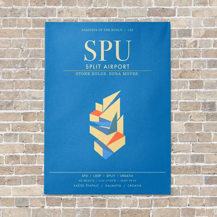 Split Airport SPU - Canvas Framed - Turquoise