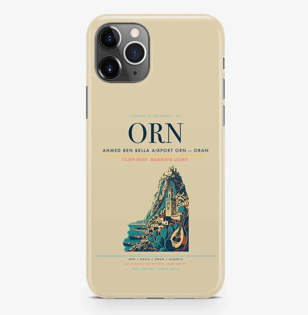 Oran Airport (ORN) design on beige iPhone 16 Pro MagSafe case