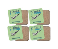 Thumbnail for F-106A Delta Dart design on light green 4 pieces set coaster