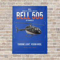 Thumbnail for Bell 505 Jet Ranger X vertical canvas print - no frame - blue background