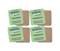 Thumbnail for Cessna Citation Sovereign+ design on light green 4 pieces set coaster