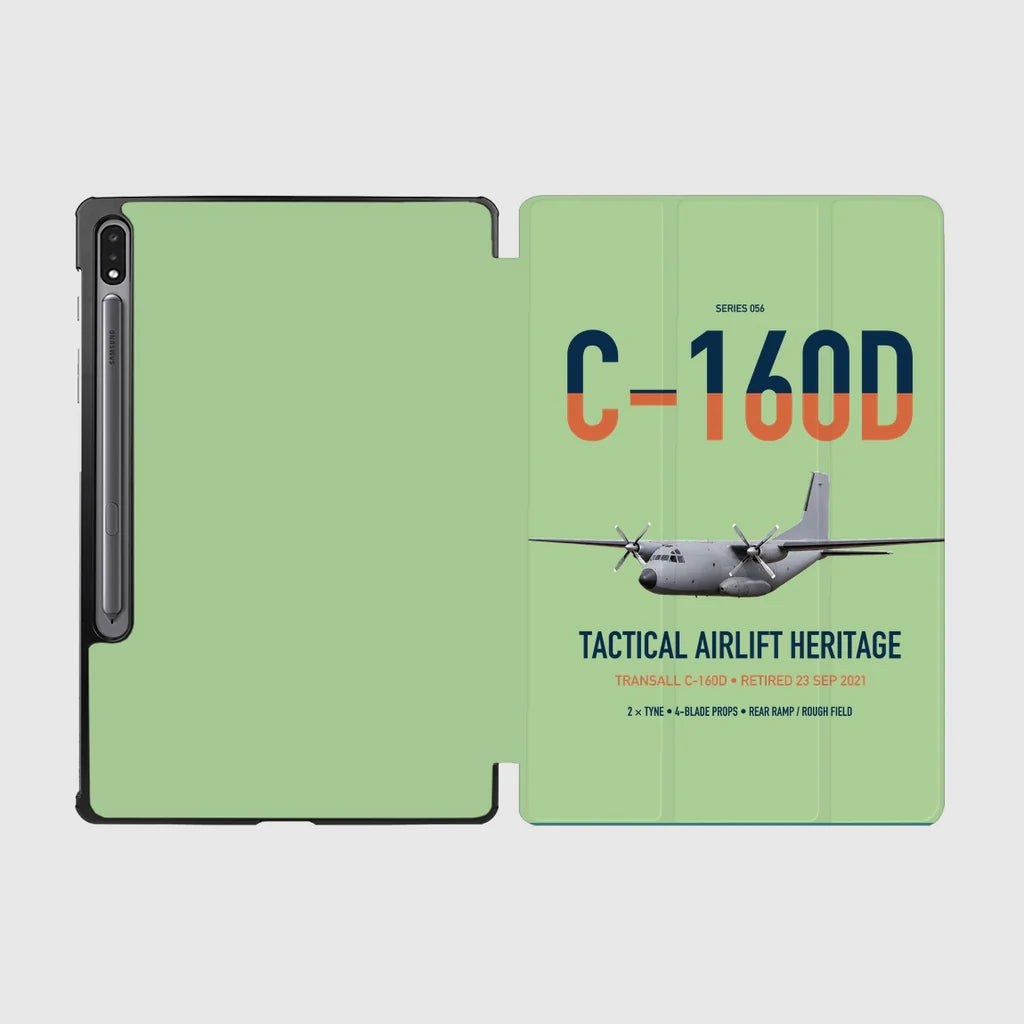 Transall C-160D design on light green samsung tablet tablet case