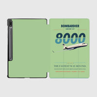 Thumbnail for Bombardier Global 8000 design on light green samsung tablet tablet case