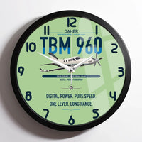 Thumbnail for Daher TBM 960 design on light green framed wall clock