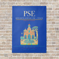 Thumbnail for Mercedita Airport PSE — Ponce vertical canvas print - no frame - blue background