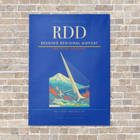 Thumbnail for Redding Regional Airport RDD vertical canvas print - no frame - blue background