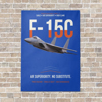 Thumbnail for F-15C Eagle Air Superiority No Substitute vertical canvas print - no frame - blue background