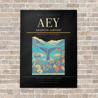 Thumbnail for Akureyri Airport AEY - Canvas No Frame - Black