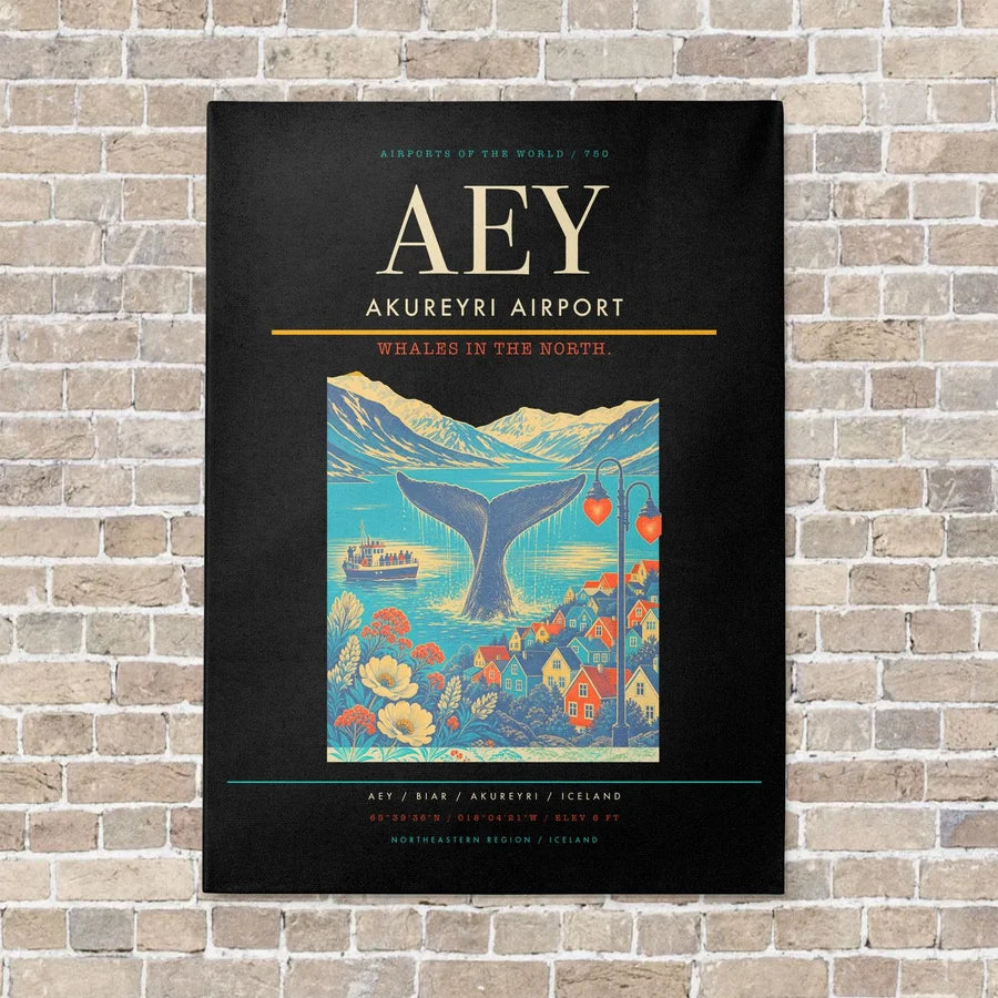Akureyri Airport AEY - Canvas No Frame - Black