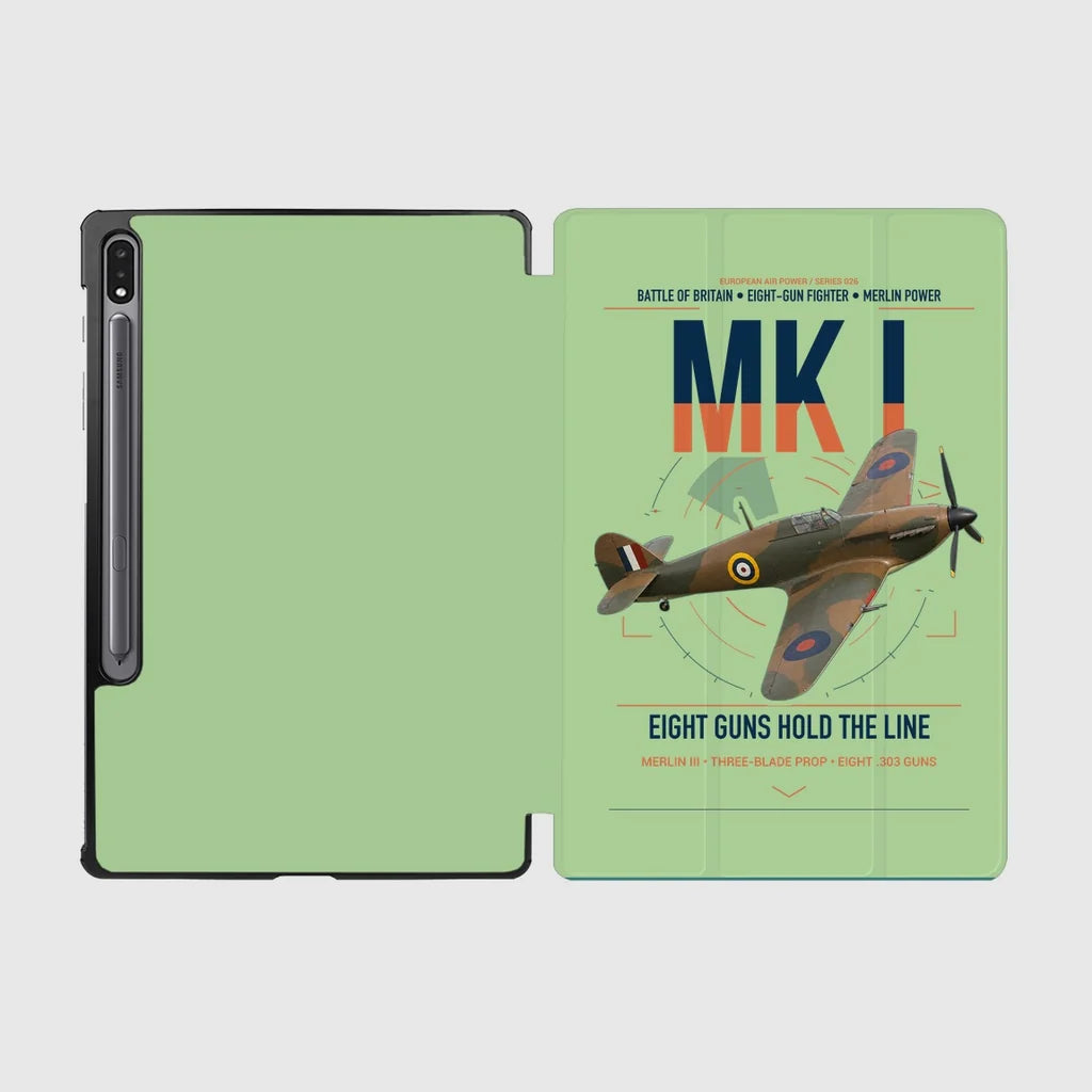 Hawker Hurricane Mk I design on light green samsung tablet tablet case