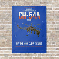 Thumbnail for Sikorsky CH-54A Tarhe vertical canvas print - no frame - blue background