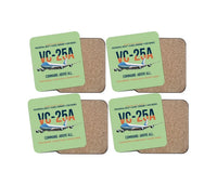 Thumbnail for VC-25A Air Force One Presidential Airlift design on light green 4 pieces set coaster
