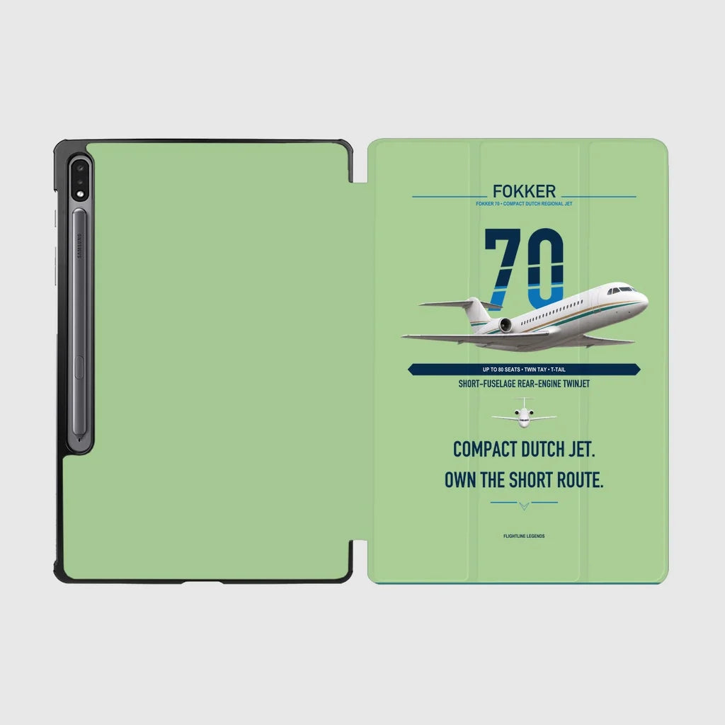 Fokker 70 design on light green samsung tablet tablet case