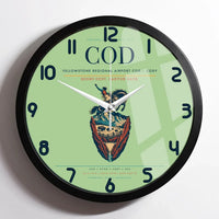 Thumbnail for Yellowstone Regional Airport (COD) design on light green framed wall clock