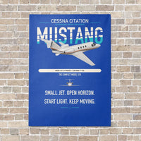 Thumbnail for Cessna Citation Mustang vertical canvas print - no frame - blue background