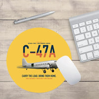 Thumbnail for C-47A Skytrain design on yellow round mouse pad