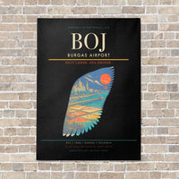 Thumbnail for Burgas Airport BOJ - Canvas No Frame - Black