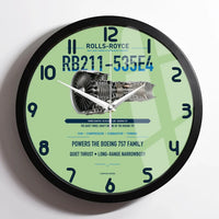 Thumbnail for RB211-535E4 design on light green framed wall clock