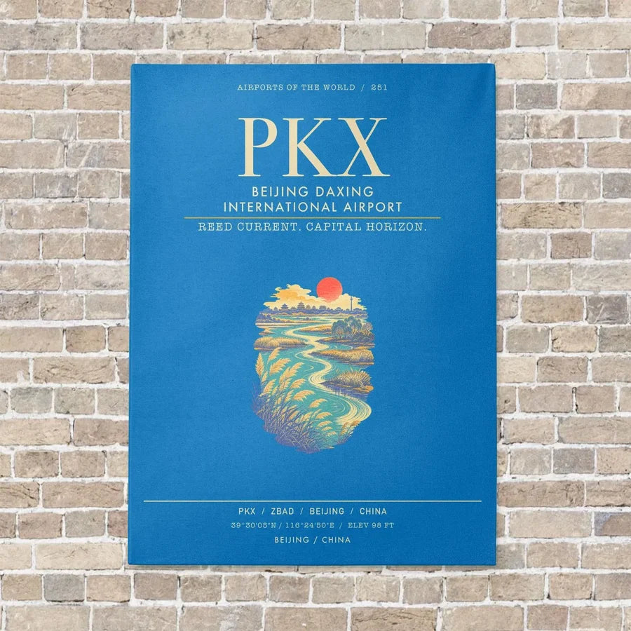 Beijing Daxing International Airport PKX - Canvas Framed - Turquoise