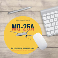 Thumbnail for MQ-25A STINGRAY design on yellow round mouse pad