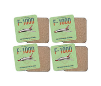 Thumbnail for F-100D Super Sabre design on light green 4 pieces set coaster