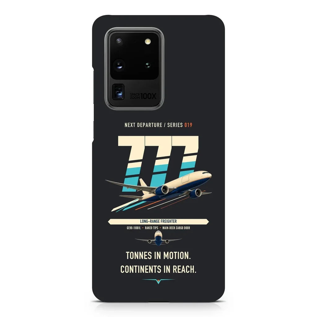 Boeing 777F design on samsung case - black