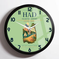 Thumbnail for Halmstad Airport (HAD) design on light green framed wall clock