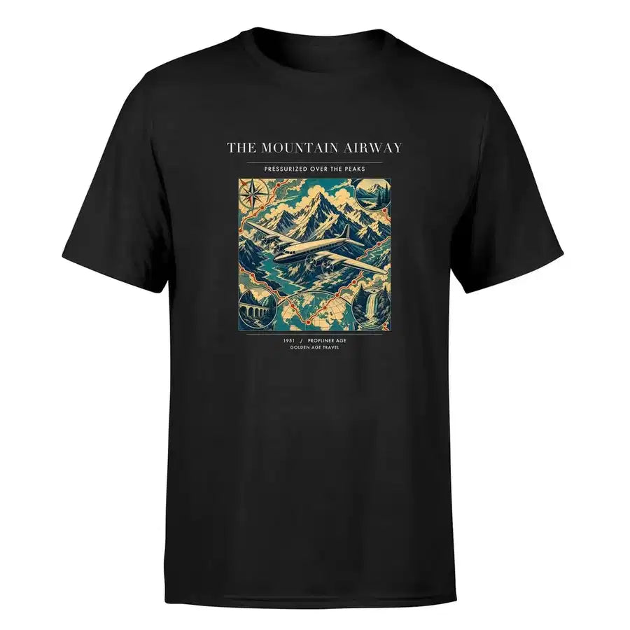 VINTAGE G4083 - The Mountain Airway - Premium T-Shirt design on black premium t shirt