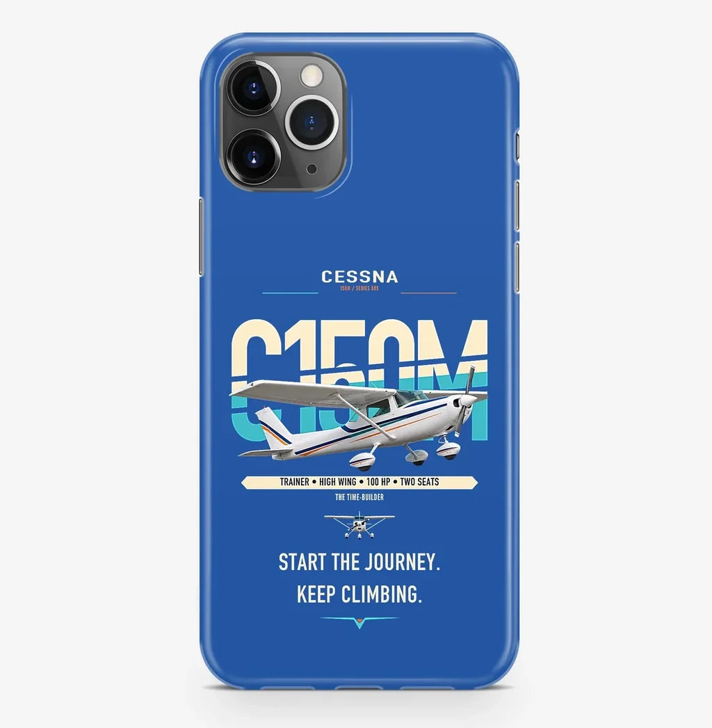 Cessna 150M design on blue magsafe iphone case, for iPhone Pro Max
