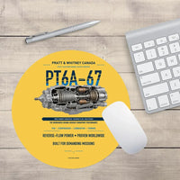 Thumbnail for PT6A-67 design on yellow round mouse pad