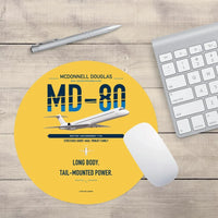 Thumbnail for McDonnell Douglas MD-80 design on yellow round mouse pad