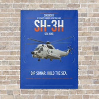 Thumbnail for Sikorsky SH-3H Sea King vertical canvas print - no frame - blue background