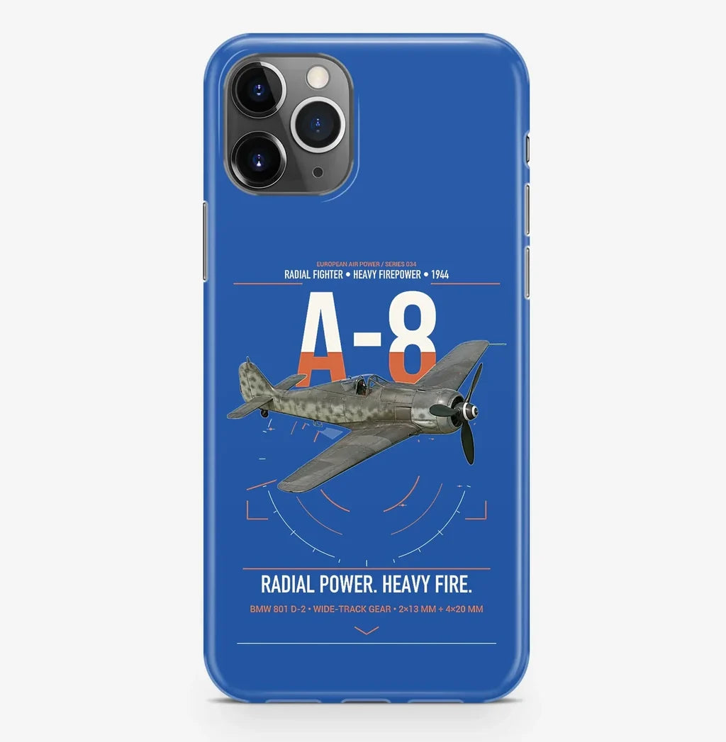 Focke-Wulf Fw 190A-8 design on blue magsafe iphone case, for iPhone Pro Max
