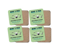 Thumbnail for DJI Mini 3 Pro design on light green 4 pieces set coaster