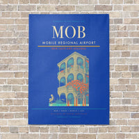 Thumbnail for Mobile Regional Airport MOB vertical canvas print - no frame - blue background